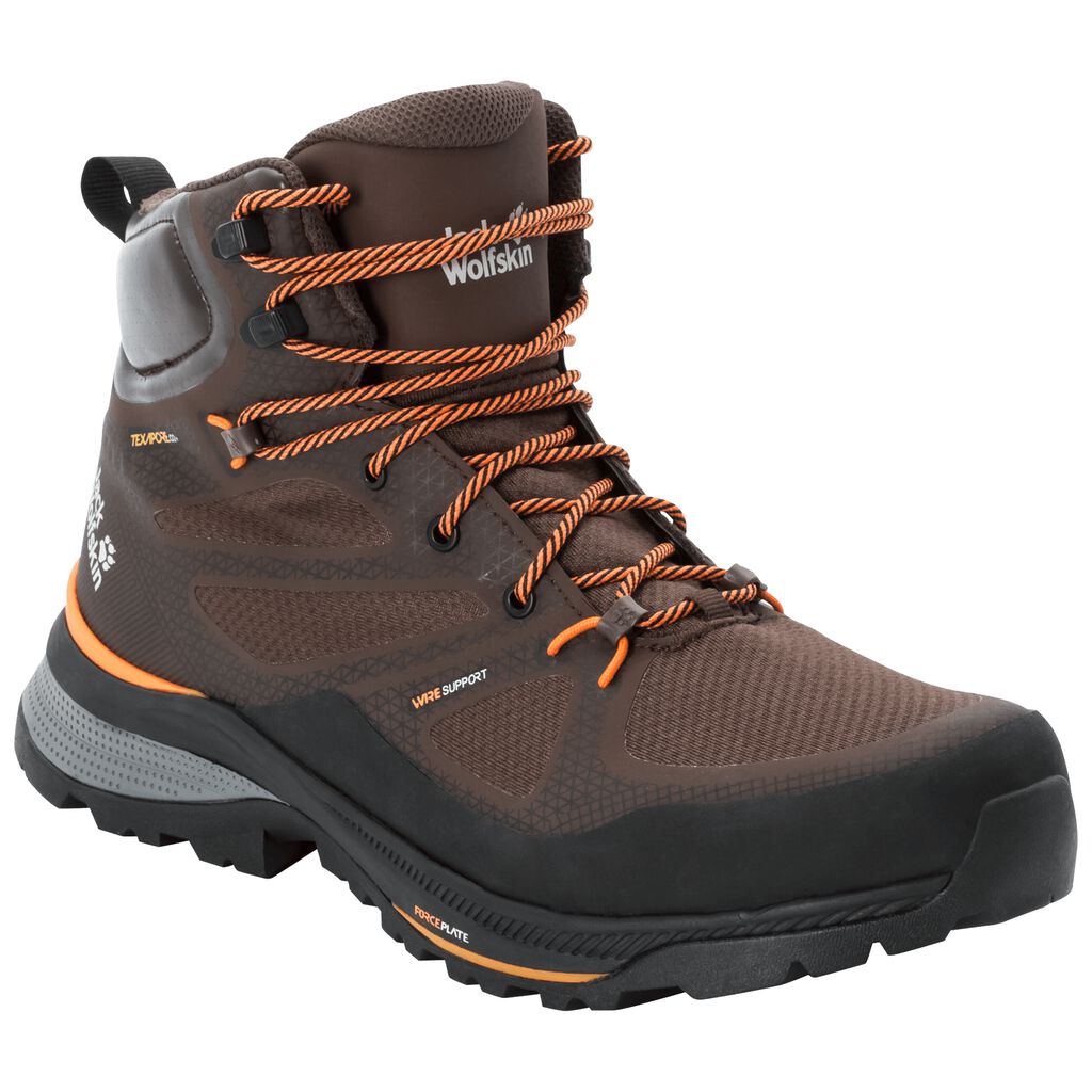 Jack Wolfskin FORCE STRIKER TEXAPORE MID Chaussures Homme Noir/Orange - EZFCOQB-45